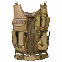 Nylon Molle Vest Adjustable Mesh Vest Combat Body Armor Vests Multi-Pocket Plate Carrier Vest for Outdoor Hunting chaki