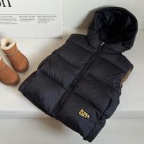 Children's Hooded Down Vest for Fall and Winter - Warm, Thick Outerwear for Boys and Girls 130cm juoda