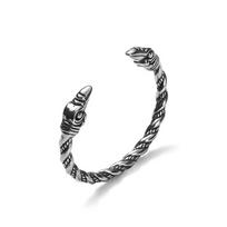 Vintage Nordic Viking Raven Bracelet Men Fashion Opening Adjustable Wristband Cuff Odin Crow Viking Bracelet Jewelry Gift