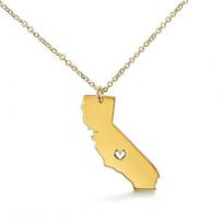 United States California Map Pendant Necklace 18k Gold Plated Stainless Steel Necklaces For Men Women auksas