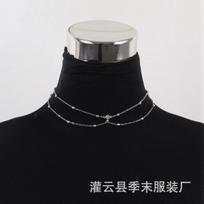 The Chains of Confinement*Body chain with sparkling diamond pendants, bra chain, lingerie choker necklace Silver Necklace