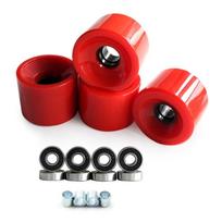 4Pcs 78A Longboards Wheels With Bearing Roller Skating Skateboards Wheel Soft Cruiser Wheels for Better Performances raudona