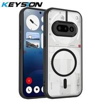 KEYSION Transparent Magnetic Phone Case for Nothing Phone 3A Pro Silicone+PC HD Clear Shockproof Cover for Nothing Phone 3A for Nothing 3A juoda