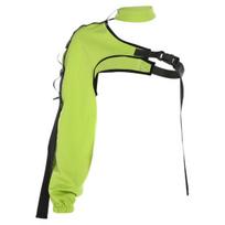Women Chic Choker One Long Sleeve Strap Buckle Reflective Halter Smock Blouse fluorescencinė žalia spalva