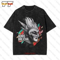 Boris Brejcha Mask Vintage Oversized TShirt Dj High Tech Minimal Techno Music Size S Xl JH S gray