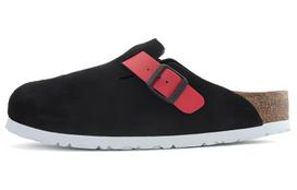 Birkenstock Boston Suede Leather/Birko Flor 'Black / Active Red' Women's 1025939 40