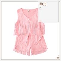 Carnival Girl Costume Set, Fringed Deer Fur Vest, Western Hippie Shorts, Ethnic Performance Wear 120cm