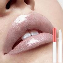 1Pc Gloss Finish Lipstick – Fine Glitter, High Shine, Waterproof & No Cup Staining, Non-sticky, with Brush for Daily Wear One Size