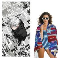 Jujutsu Kaisen Gojo Satoru Beach Towel Anime Microfiber Quick Dry Soft Skin Friendly Gym Sports Towel Trendy Beach Accessories 40X60CM gray