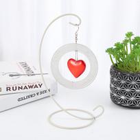 Rotating Crystal Tree Wind Spinner, Stainless Steel Home Decor Pendant raudona