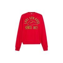 Levis SS23 Letter Print Crew Neck Long Sleeve Sweatshirt Women sweatshirt Red A3533-0001 XS