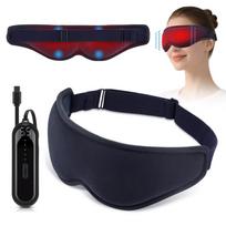 Eye Mask 3D Electric 5 Speeds 3-Level Heated Vibratior Eye Massager Relieve Dark Circles Mask Eyeshades Digital Blindfold tamsiai mėlyna spalva