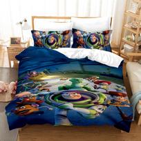 Factory 3D Digital Printing Quilt Set Three-Piece Cartoon Animation Thickened Grinding Kit UK 135*200cm