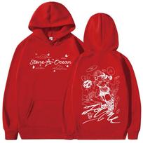 Anime Jojo Bizarre Adventure Hoodies Stone Ocean Kujo Jolyne Manga Sweatshirts Men Women Casual Long Sleeves Fleece Pullovers S brown