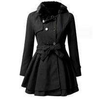 Women Trench Coat Double Breasted Belt Autumn Winter Korean Style Slim Lapel 5XL juoda