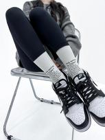 Tide Brand 23Fw Niche English Alphabet Double Needle Socks Medium Tube Socks Pure Cotton Stacking Socks Of The Same Style One size balta