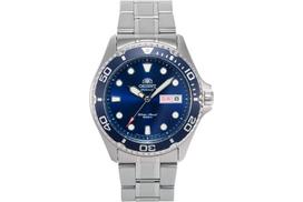 Orient Stainless Steel Japanese Wind 200m Blue Silver Men's Automatic/Manual Diver-Style Watch, -