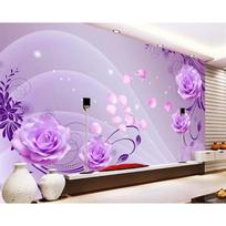 Mados Vine Tapetai Violetinė Rožė 3D Tapetai Svetainės Miegamojo Freska 3D Tapetai Namų dekoras 200 cm(W) x 140 cm(H)