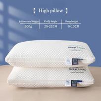 3D Cervical Neck Pillow with High Elasticity and Non Collapse Shape Memory SoftFit Sleeping Pillows Hotel Bedroom Bed Pillow white