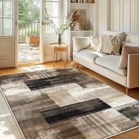 Nordic Abstract Non-slip Carpet Washable Easy Clean 200x300cm Retro Living Room Bedroom Floor Mat Soft 100*200cm white