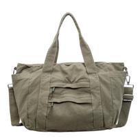 Large Capacity Tote Bag Lightweight Nylon Shoulder Bag žalia