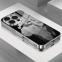 Minimalist Creative World Map Design Glass Electroplated Phone Case For iPhone 11 12 13 14 15 16 17 Pro Max Plus 16E 17Air Cover iPhone 14 Plus