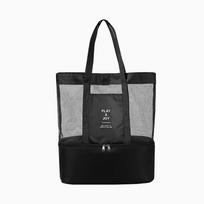 Extra Large Mesh Beach Tote Bag with Detachable Beach Cooler, Durable Oversized Zipper Totes for Beach Travel Daily