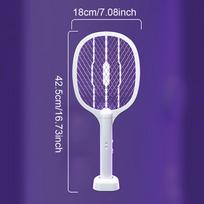 2 in 1 Rotating Head Electric Fly Swatter Rechargeable Fly Zapper Fly Killer and Mosquito Trap Lamp for Home Indoor Outdoor