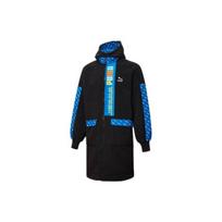 Puma Colorblock Shearling Casual Sport Mid-Length Hooded Jacket Men Outerwear Black 532171-01 S blue