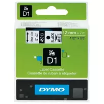 D1 ženklinimo juosta „flex nylon“ 19mm, juoda, balta, juodas tekstas ant baltos juostos, 3,5 m DYMO / 16958