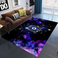 New Evil Eye Print Area Rug for Home Living Room Bedroom Kitchen  Rug Non-slip Flannel Rug Machine Washable Floor Mat 50x80CM