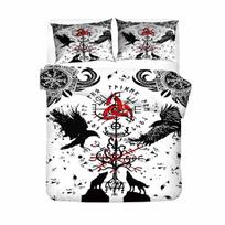 Vikings Bedding Set Single Twin Full Queen King Size Ragnar Lothbrok Bed Set Aldult Kid Bedroom Duvetcover Sets 3D Print 013 EU Single(135*200cm)3pcs