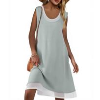 Women's Summer Casual Loose Dress Sleeveless Beach Vest Dress L