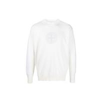 Stone Island Ss23 Solid Logo Print Crew Neck Pullover Long Sleeve Sweatshirt Men sweatshirt White 7815519B4-V0099 L