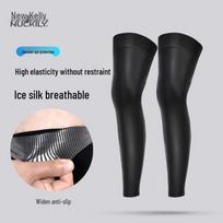 Nuckily Unisex Summer Leg Sleeves with Knee Pads for Sun Protection - Breathable Design for Cycling, Running, and Basketball Black-L black