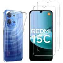 Case for Xiaomi Redmi 15C 5G and 2 Tempered Glass Screen Protector Film Phonillico®