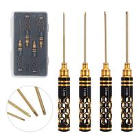 4Piece Coated Hex Screwdriver Set Precisions Tip 1.5/2/2.5/3.0mm Allen Wrench for Remote Control Vehicle Assembly Repair 1