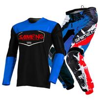 motocross gear set for kids Youth Jersey Pant Kits child green Motorcycle black 3 4 5 6 7 8 9 10 year Off-road suit blue orange Enduro cross boy girl M-22 blue