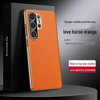 Samsung Galaxy S25/S24 Ultra Genuine Leather Protective Case - Full Coverage, Anti-Drop Business Cover. Galaxy S24
