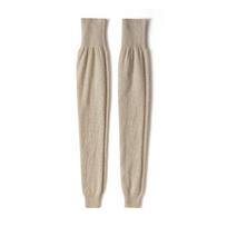 Women's 100% Pure Cashmere Knee Pads - Lengthened Knit Style for Autumn/Winter Warmth and Protection. Large gray