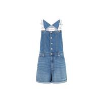 Calvin Klein Comfortable Loose-Fit Buttoned Washed Overalls Women Bottoms Denim-Blue J218840-1AA M gray