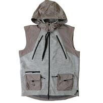 Nike Solid Logo Print Multi-Pocket Detachable Hooded Vest Women Vests Gray BV8067-279 XS