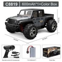 C8819 1:20 4WD Rc Car Off-road with LED Lights Full-scale Simulation Professional 2.4G Remote Control Cars Pickup Truck Toy pilka spalva