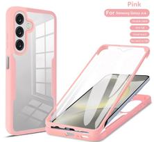 Dėklas Samsung Galaxy A16 5G 360 Viso korpuso apsaugos dėklai Galaxy A16 A 16 Priekinio ekrano smūgiams atsparus dangtelis For Galaxy A16 rožinė