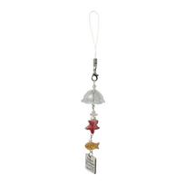Trendy Ocean Inspired Key Chain Fish Star Wind Chimes Beaded Keychain Phone and Earphone Case Charm Trendy Accessory oranžinė