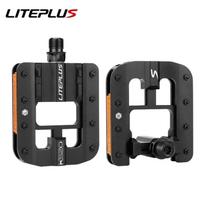 LITEPLUS Foldable Bicycle Flat Pedals aluminum bicycle Platform pedals purple bicycle Folding pedal For Brompton folding bike juoda