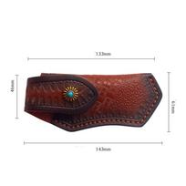 Knife Sheath Leather Sheath With Waist Belt Buckle Pocket Multi-function Fold Knife Tool Protective Cover Leather Sheath Belt