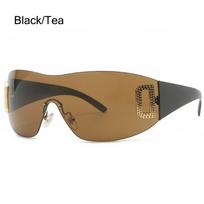 2000's Shades Jeweled Frameless Eyewear Punk Y2K Sunglasses for Women Sport Sunglasses Wrap Around
