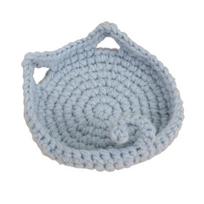 Crochet Animal Coaster, Fun Little Animal Coasters, Cute 3D DIY Handmade Funny Animal Cup Mats for Beginners Adults, Decorative Drink Mug Rug for šviesiai mėlyna spalva