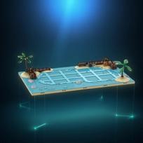 823PCS MOC Pirate Sailing Pirates Diorama Display Barracuda Bay Model Creative Building Blocks Assembly Building Blocks Gift Set
